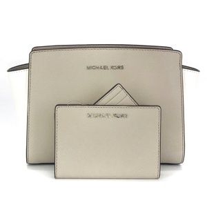 2PCS Michael Kors Selma Messenger Bag Wallet Set